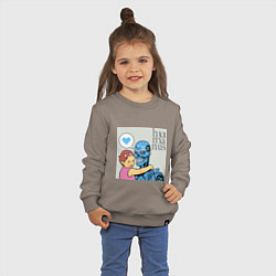 Свитшот хлопковый детский Гуманизм, цвет: утренний латте — фото 2