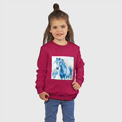 Свитшот хлопковый детский Водяная лошадь, цвет: маджента — фото 2