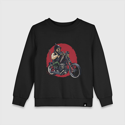 Детский свитшот Biker red sun / Черный – фото 1