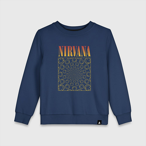 Детский свитшот Nirvana лого / Тёмно-синий – фото 1