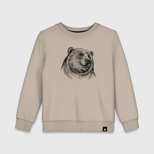 Детский свитшот Медведь улыбается / Миндальный – фото 1