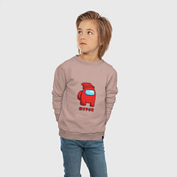 Свитшот хлопковый детский Игрок из Among Us Logic, цвет: пыльно-розовый — фото 2