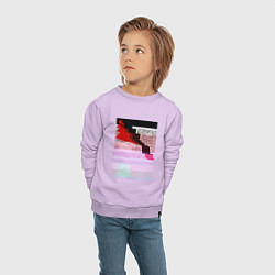 Свитшот хлопковый детский Abstract glitch, цвет: лаванда — фото 2