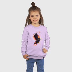 Свитшот хлопковый детский Орел парящая птица абстракция, цвет: лаванда — фото 2