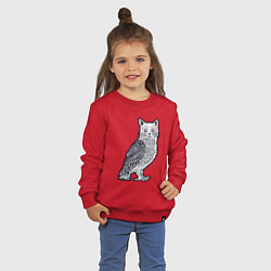 Свитшот хлопковый детский Кошка сова, цвет: красный — фото 2