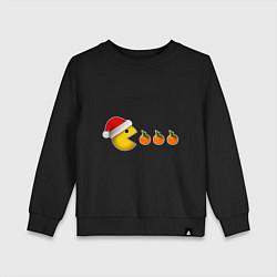 Детский свитшот Новогодний пэкмэн с мандаринами