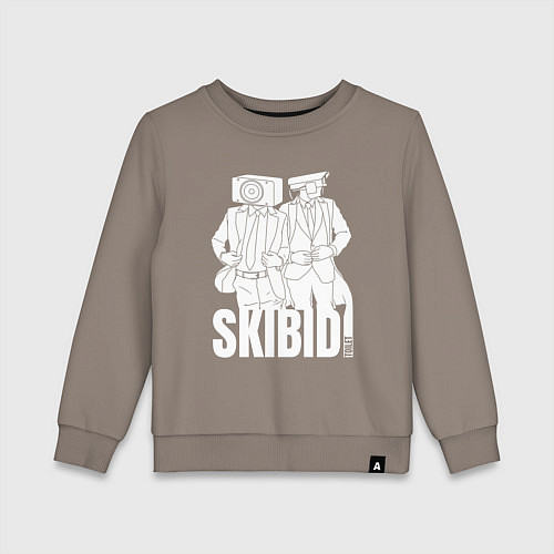 Детский свитшот Skibidi Toilet Cameraman and Speakerman / Утренний латте – фото 1