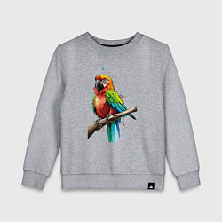 Свитшот хлопковый детский Попугай какаду, цвет: меланж
