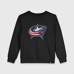 Свитшот хлопковый детский Columbus blue jackets - hockey team - emblem, цвет: черный