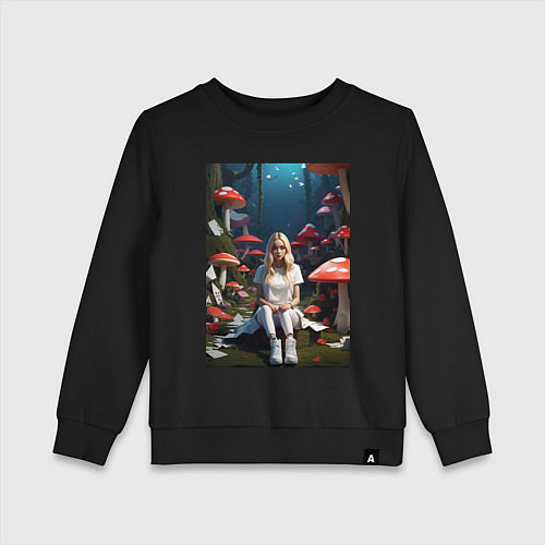 Детский свитшот Alice in Wonderland / Черный – фото 1