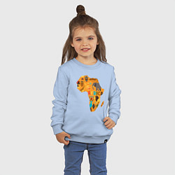 Свитшот хлопковый детский Красочная Африка, цвет: мягкое небо — фото 2