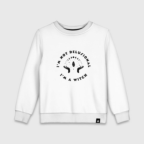 Детский свитшот Надпись Я ведьма / Белый – фото 1
