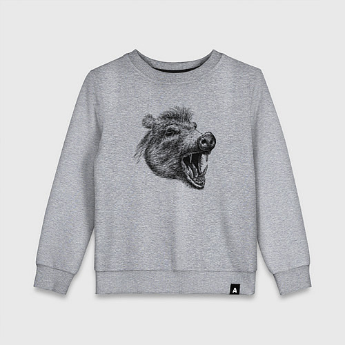 Детский свитшот Кабан рычит / Меланж – фото 1