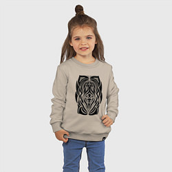 Свитшот хлопковый детский Tribal Abstract Mask, цвет: миндальный — фото 2