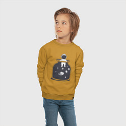 Свитшот хлопковый детский Космическая банка, цвет: горчичный — фото 2