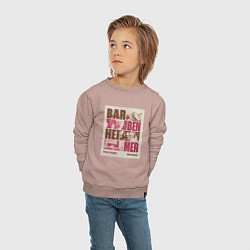 Свитшот хлопковый детский Barbenheimer арт, цвет: пыльно-розовый — фото 2