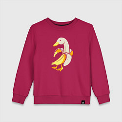 Свитшот хлопковый детский Банановый гусь, цвет: маджента