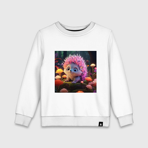 Детский свитшот Ежик в лесу / Белый – фото 1