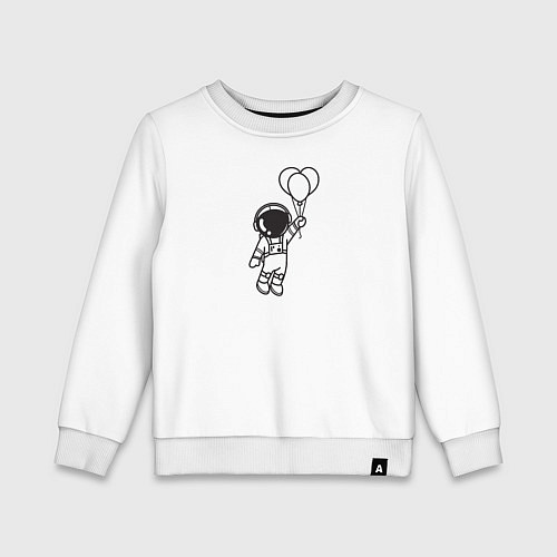 Детский свитшот Косонавт на воздушном шарике / Белый – фото 1