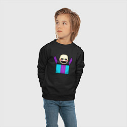 Свитшот хлопковый детский Пиксельная марионетка, цвет: черный — фото 2