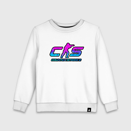 Детский свитшот КС 2 лого неон / Белый – фото 1