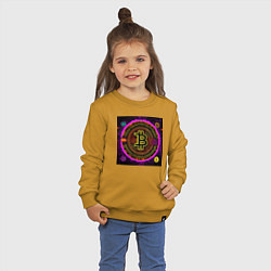 Свитшот хлопковый детский Биткоин это будущее, цвет: горчичный — фото 2