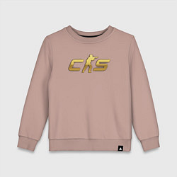 Свитшот хлопковый детский CS 2 gold logo, цвет: пыльно-розовый