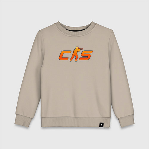 Детский свитшот CS 2 orange logo / Миндальный – фото 1