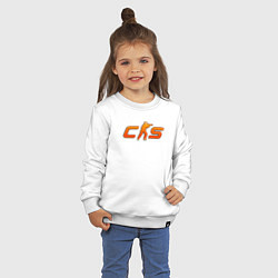 Свитшот хлопковый детский CS 2 orange logo, цвет: белый — фото 2