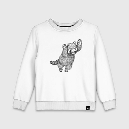 Детский свитшот Красная панда в прыжке / Белый – фото 1