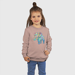 Свитшот хлопковый детский Beautiful elephant, цвет: пыльно-розовый — фото 2