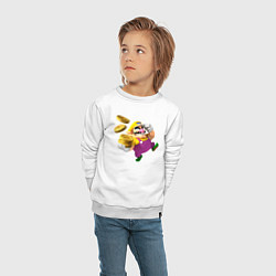Свитшот хлопковый детский Варио, цвет: белый — фото 2