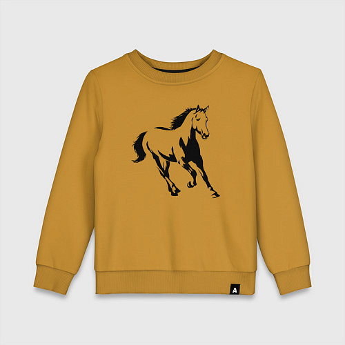 Детский свитшот Конь скачет / Горчичный – фото 1