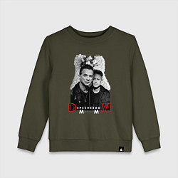 Свитшот хлопковый детский Depeche Mode - Dave Gahan and Martin Gore, цвет: хаки