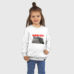 Свитшот хлопковый детский Кот roblox, цвет: белый — фото 2