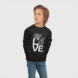 Свитшот хлопковый детский Любовь велосипедиста, цвет: черный — фото 2