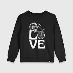 Свитшот хлопковый детский Любовь велосипедиста, цвет: черный