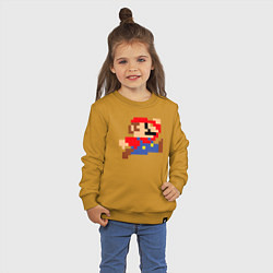Свитшот хлопковый детский Пиксельный Марио, цвет: горчичный — фото 2