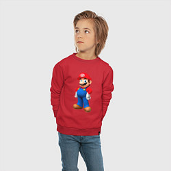 Свитшот хлопковый детский Марио стоит, цвет: красный — фото 2