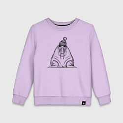 Свитшот хлопковый детский Морж хипстер, цвет: лаванда