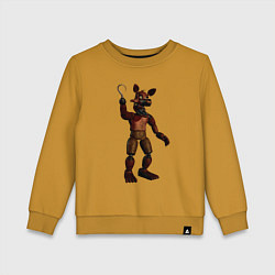 Свитшот хлопковый детский Тёмный Фокси, цвет: горчичный
