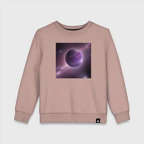 Детский свитшот Планета фиолет / Пыльно-розовый – фото 1