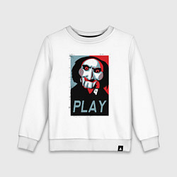 Свитшот хлопковый детский Play saw, цвет: белый