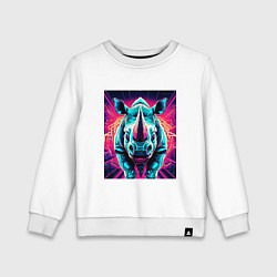 Свитшот хлопковый детский Кибер носорог, цвет: белый