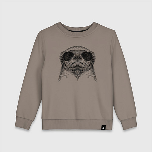 Детский свитшот Медоед в очках / Утренний латте – фото 1