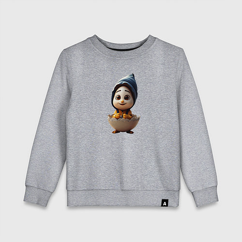 Детский свитшот Мальчик в виде яйца / Меланж – фото 1
