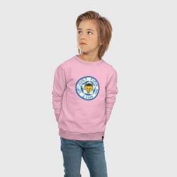 Свитшот хлопковый детский Лестер альтернатива лого, цвет: светло-розовый — фото 2