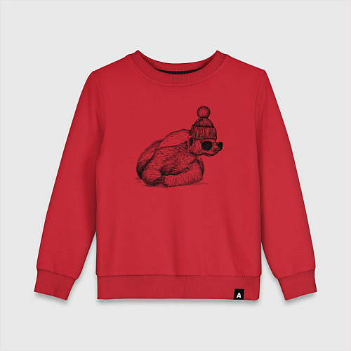 Детский свитшот Медоед стильный / Красный – фото 1
