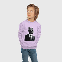 Свитшот хлопковый детский Бизнес-кот, цвет: лаванда — фото 2