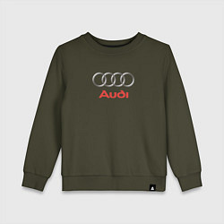 Свитшот хлопковый детский Audi brend, цвет: хаки